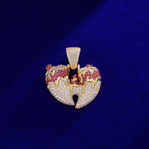 Broken Heart Pendant VVS Moissanite Diamond