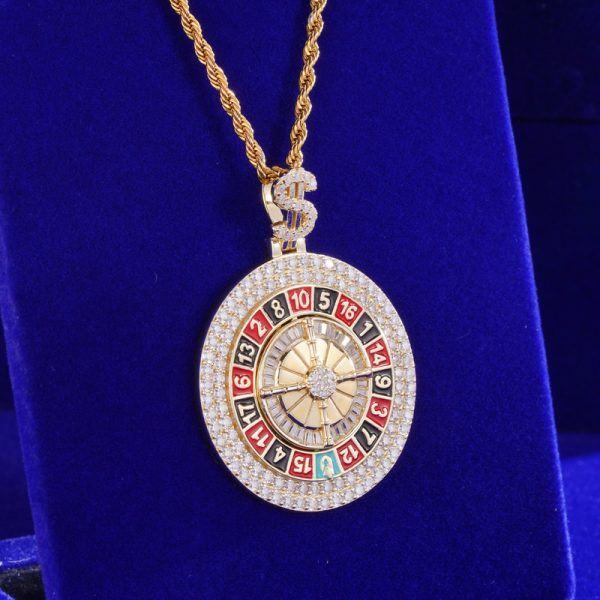 Spinning Roulette VVS Moissanite Diamond Pendant