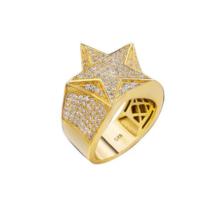 925 K Silver Moissanite Vvs Star Ring