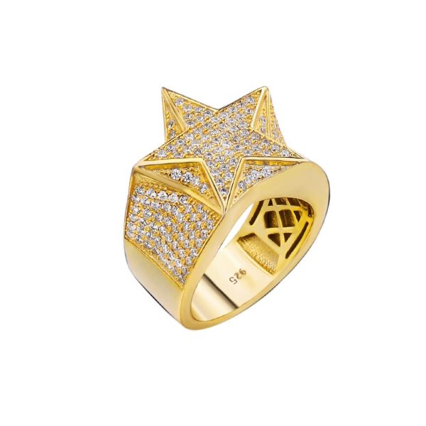 925 K Silver Moissanite Vvs Star Ring