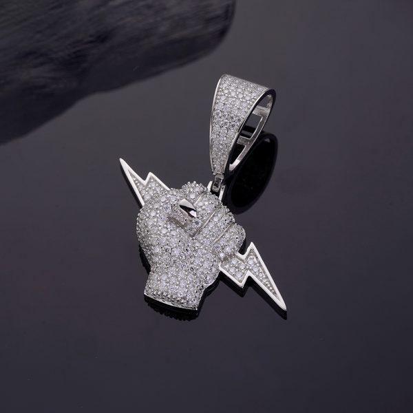 925K Moissanite VVS Diamond Rhodium Pendant
