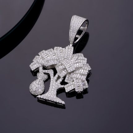 925K Moissanite VVS Diamond Rhodium Pendant – A sleek and stylish pendant