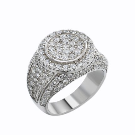 925 Silver Moissanite Rhodium Fashion Ring