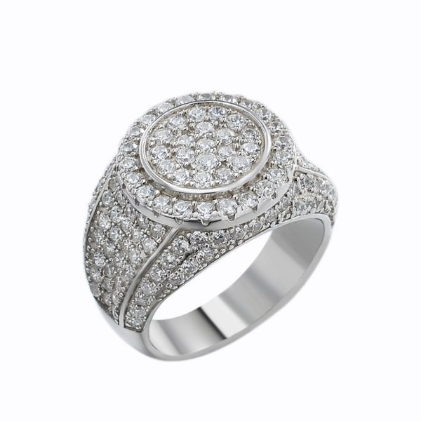 925 Silver Moissanite Rhodium Fashion Ring
