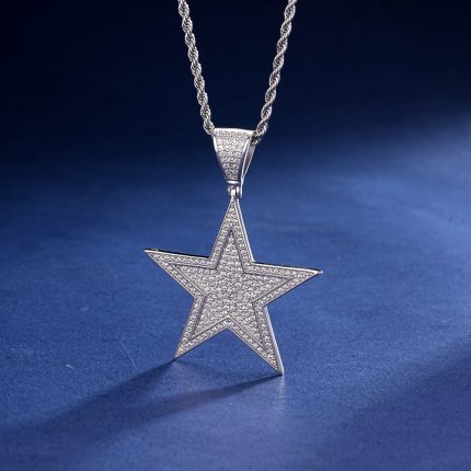 925KStar Pendant featuring dazzling VVS D-color Moissanite diamonds 6.68g