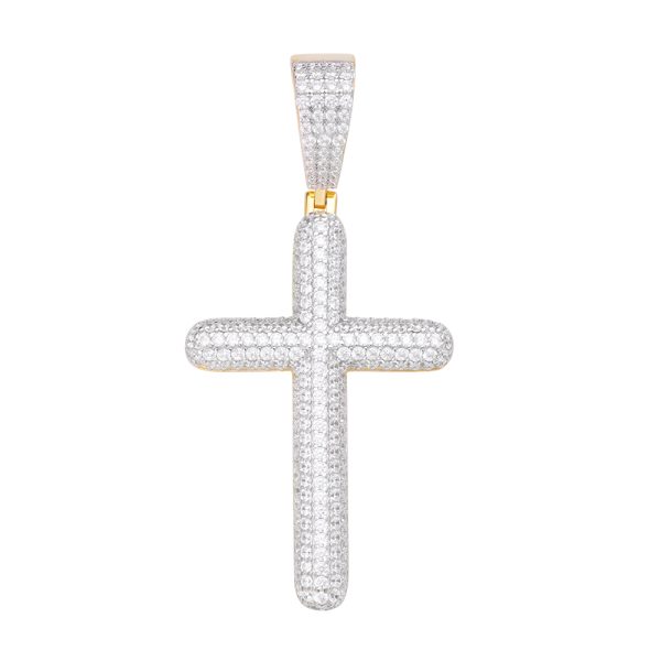 925K Cross Pendant featuring flawless VVS D-color Moissanite diamonds