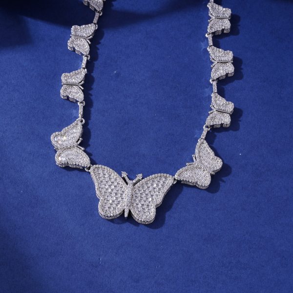 Diamond Dancing VVS Moissanite Butterfly Necklace
