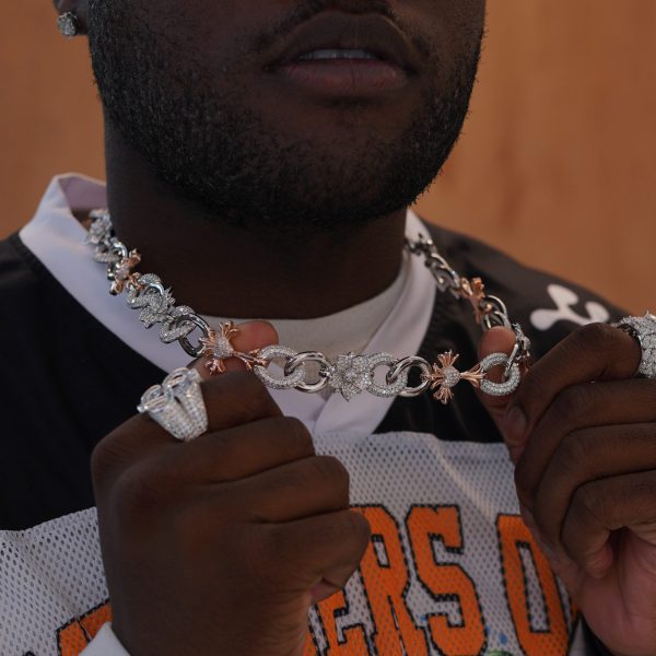 Luxury two-tone moissanite chain