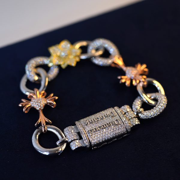 diamond dancing Chrome Hearts cross flower bracelet
