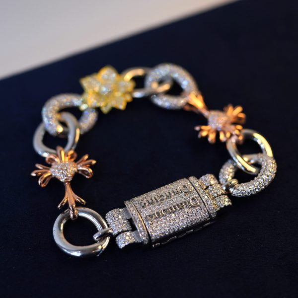 diamond dancing Chrome Hearts cross flower bracelet