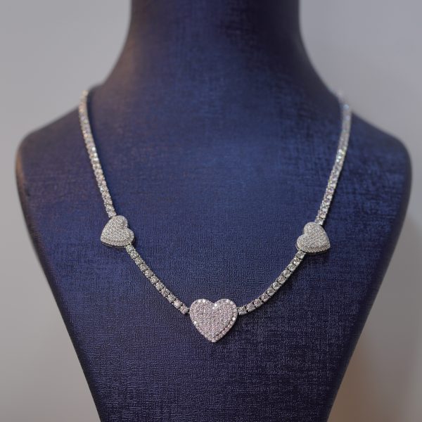 Diamond dancing heart necklace