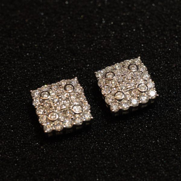 Priyaasi Silver Plated Crystals Studded Contemporary Studs Earrings