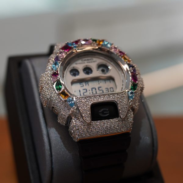 Elevate your style with this dazzling, custom  Casio G-Shock DW-6900 m vvs